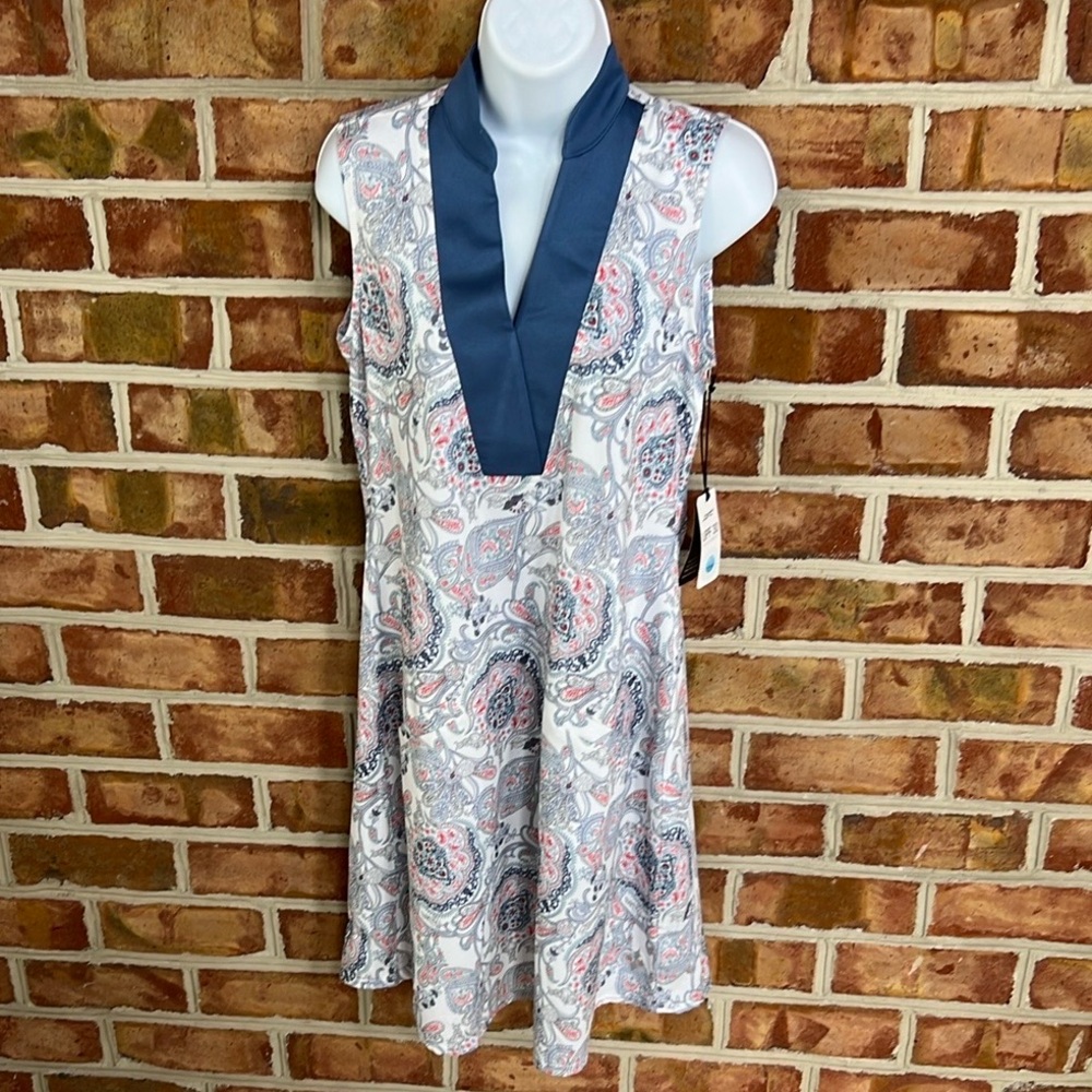Jofit Dixie Golf Dress w/under shorts Paisley Sleeveless w UPF 30. Small